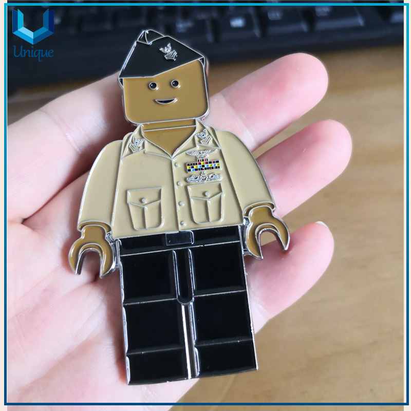 Soft Enamel 3D Lego Coin in Twon Tone 