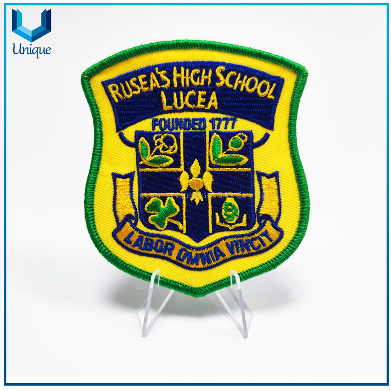 Cheap Fashion Design Iron on High Quality Wholesale Badge Custom High Frequence badge， high quality low price PVC hot melt Patch for garment，Custom Embroidered seal