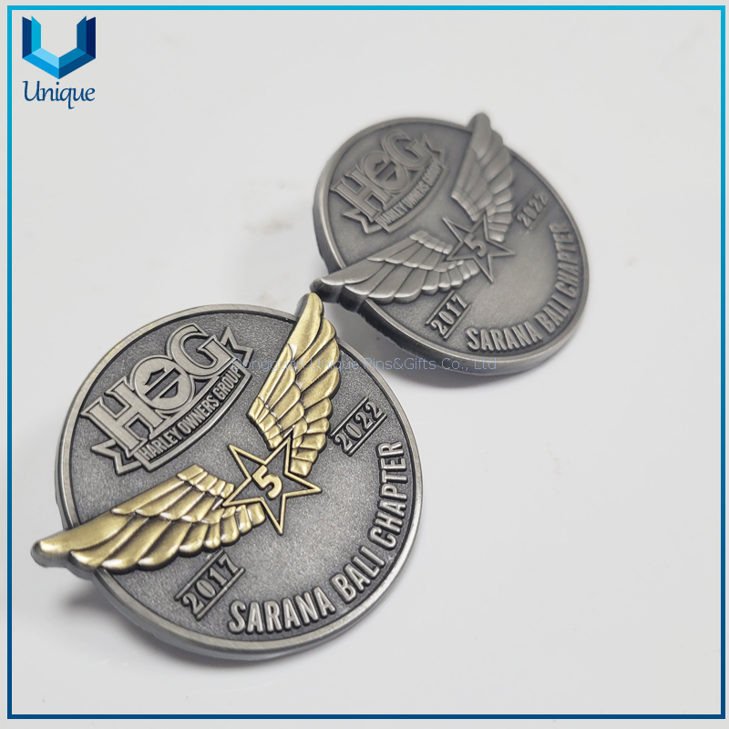 Custom Zinc Alloy 3D two tone Harley Owers Pin