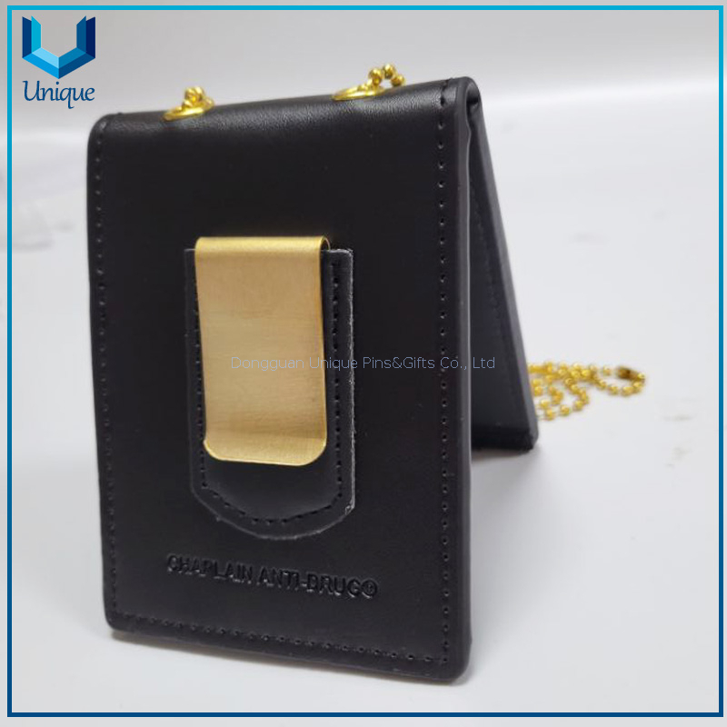 Police badge leather case, Leather cover /3D gold / Silver Ecuador Police Badge w/ Genuine Leather Holder+Ball Chain,Police Emblem, Seuvenir Coin Badge