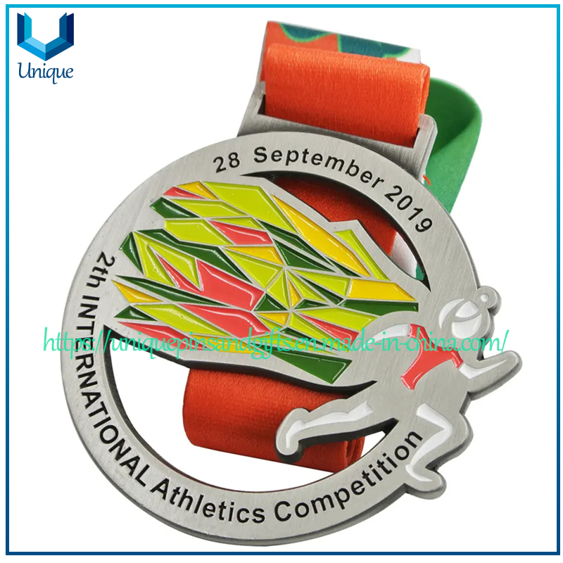 Factory Custom Metal 3D Enamel Military Award Medallion Gold Karate Soccer Football Run Finisher Marathon Running Race Marathon Sport Custom Medal with Ribbon