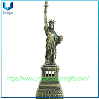 Customized Metal Handicrafts American Tourist Souvenirs Electroplated Statue of Liberty Model Figurines For Tourist Gifts
