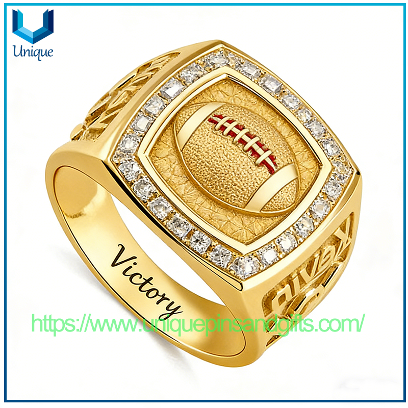 Hot Sale Baseball Club Finger Ring Stainless Steel Baseball Championship Finger Ring for Men's Finger Ring