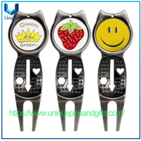 Custom Design Blank Logo Golf Green Tee Metal Ball Marker Ball Tee Coin Golf Cub Accessories