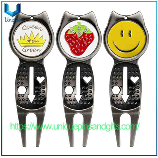 Custom Design Blank Logo Golf Green Tee Metal Ball Marker Ball Tee Coin Golf Cub Accessories