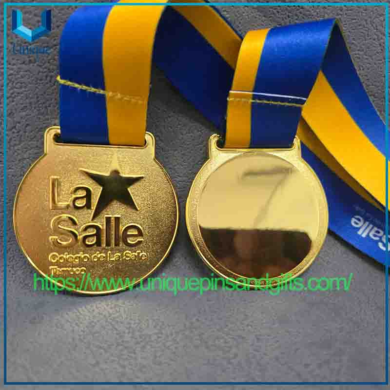 Custom Design 3D France College Baseball Football Basketball Sports Events Medals Gold Award Blank Metal Medals with Ribbon