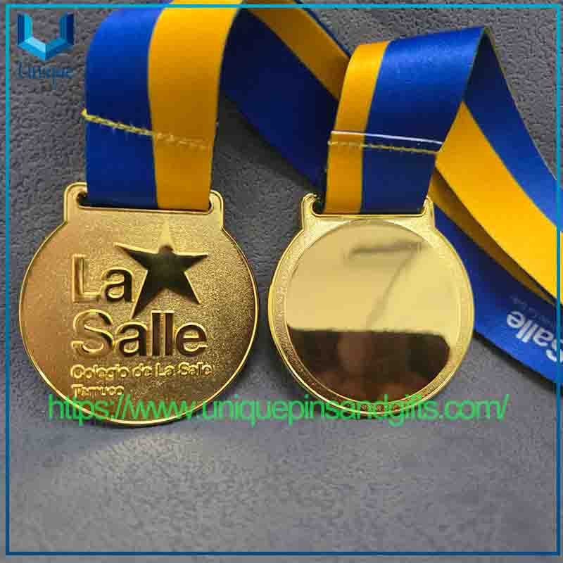 Custom Design 3D France College Baseball Football Basketball Sports Events Medals Gold Award Blank Metal Medals with Ribbon