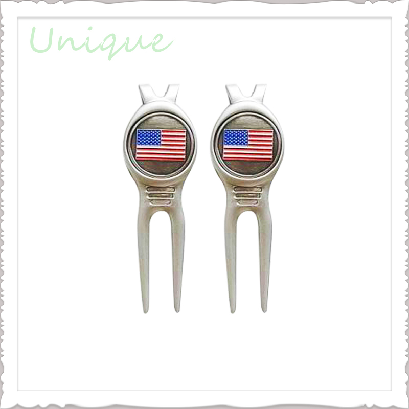 Die Cast Zinc Alloy Golf Divot Tool with Customize Design Ballmarker Logo, Factory Wholesale Golf Accessories for Gifts