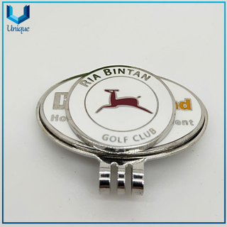 High Quality Golf Accessories, Hard Enamel Golf Ballmarker with Logo+Ball Marker in Set, Customize Soft Cloisonne Golf Metal Cap Clip+ Ballmarkers