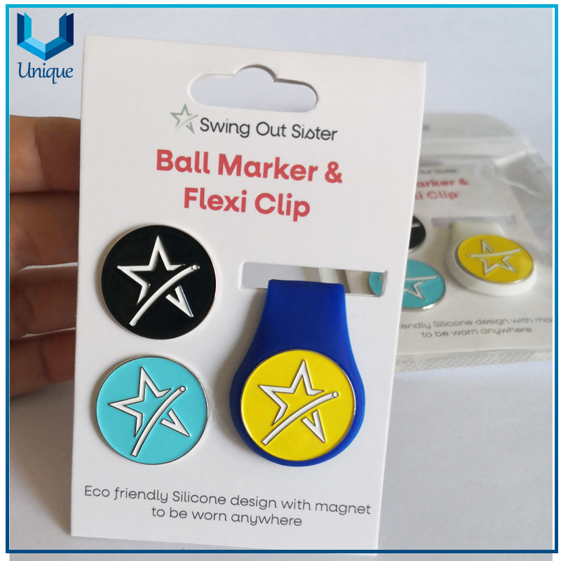 Customize Design Golf Hatclip with Golf Ballmarker in Set, Golf Metal Accessories for Gifts, Cap Clip Golf Ballmarkers, 