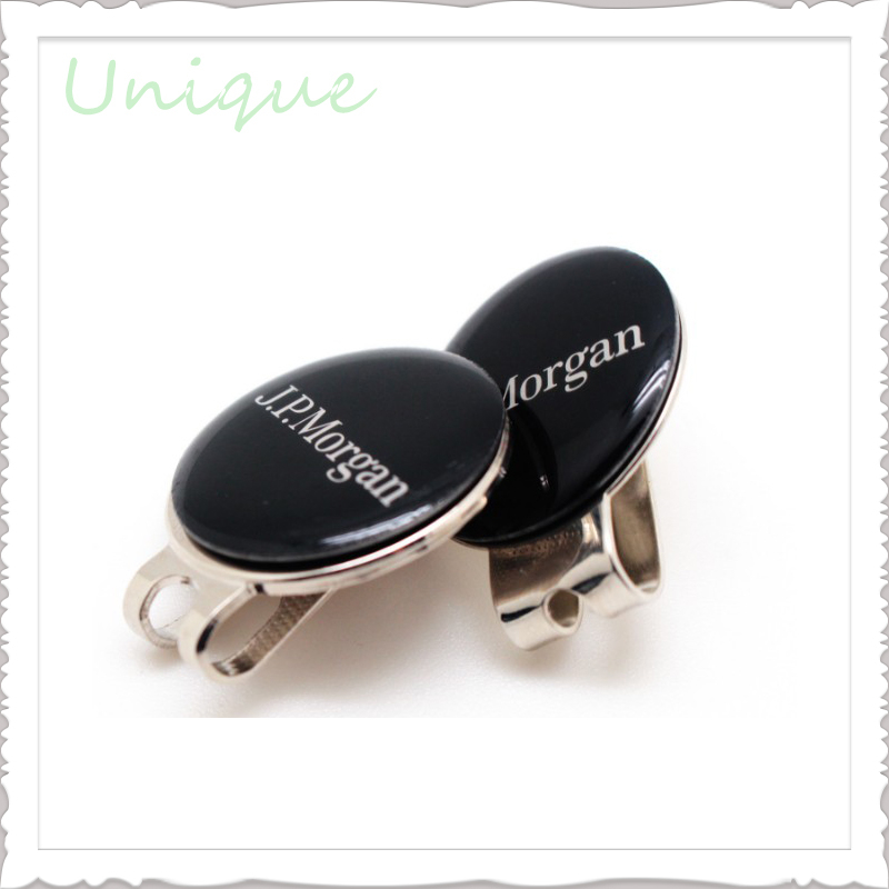 Cheap Golf Hatclip 25mm, 30mm with Printing Golf Ballmarker with Epoxy, Customize Design Golf Ballmarker for Gifts