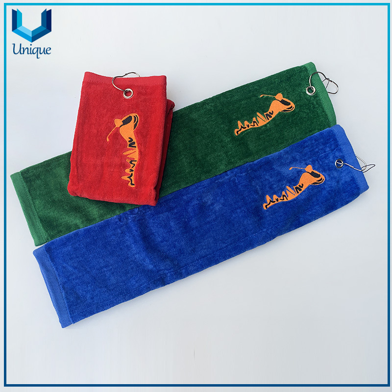 High Quality 100% Cotton Towel, Customize Embroidered Logo Golf Towel,Sports Towel, Fishing Towel, Black White Sports Towel, Golf Towel