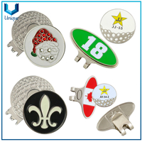 Fashion Crystal Decorated Golf Ballmarker with hatclip in Set, Customize Logo Golf Club Metal Golf Ballmarker with Hatclip for Promotion