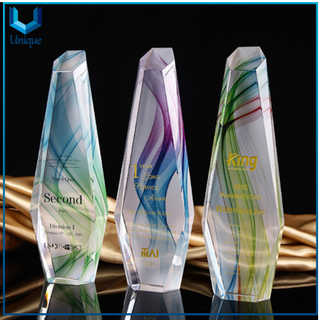 Customize Trophy Factory,k21cm, 24cm, 26cm Height Crystal Trophy, Dancing Trophy, Sport Award Trophy, Fancy Design Colorful Trophy Cup