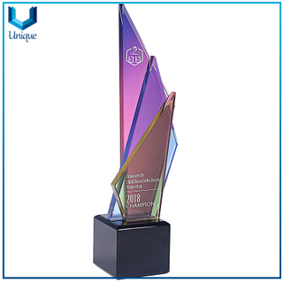 Fancy Creative Crystal Plaque, Colorful K9 Crystal Award Trophy, Customize Design Trophy Cup, Glass Medal Trophy