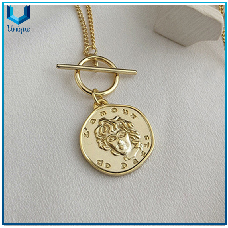 Custom silver pendant necklace,Design Custom Pendant Necklace,Factory Wholesale for Fashion silver Necklace Coin