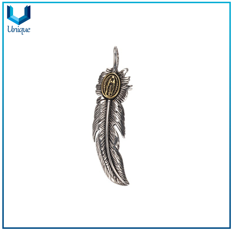 vintage 925 silver pendant,Real Italy Mexico 925 Sterling Silver Pendant, Wholesale Real 925 Silver Feather Necklace Pendant