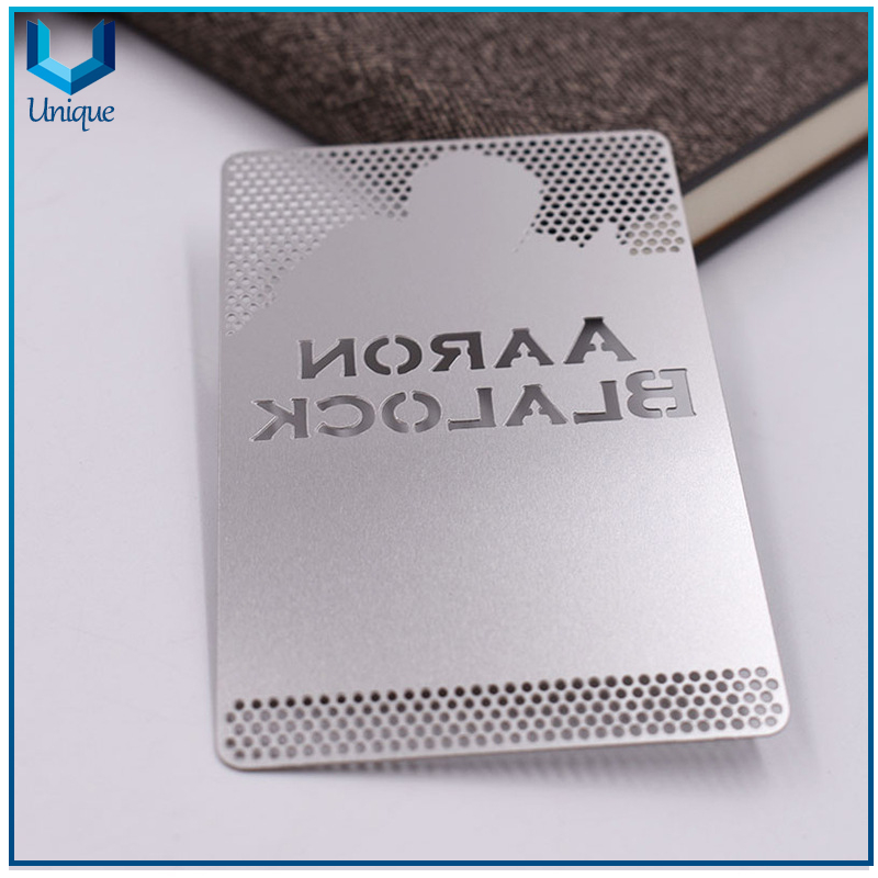 OEM Custom Design Logo engraved Silver metal business Name card,Stainless Steel Luxury Membership VIP Card in Fashion Design