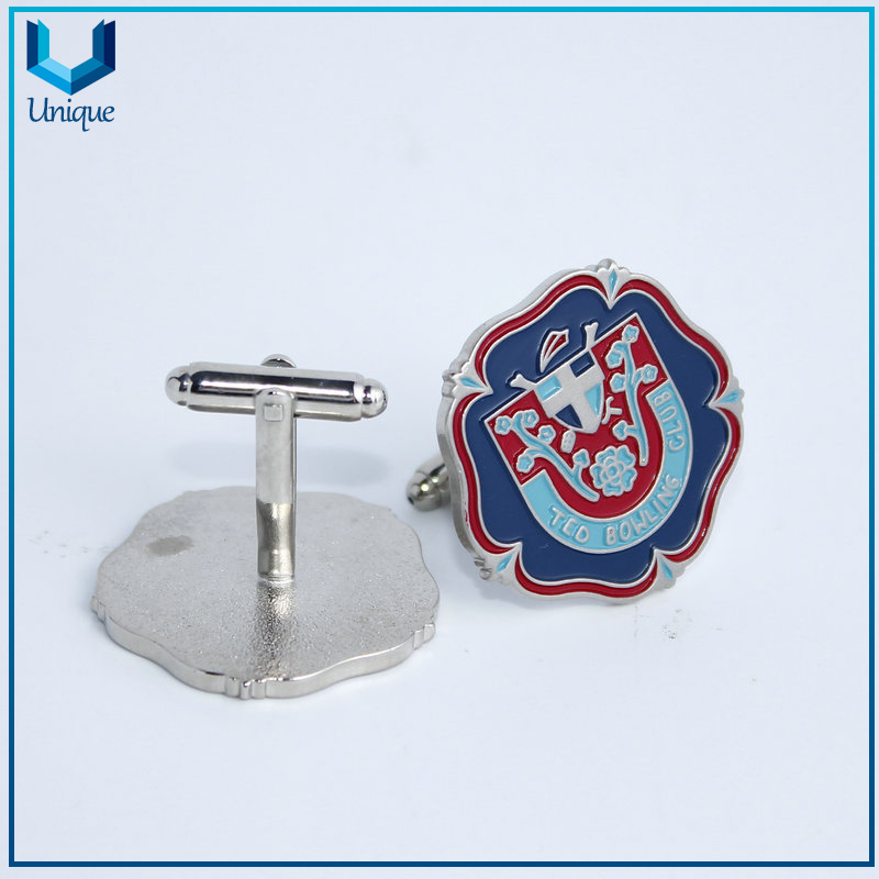 China Factory Wholesale Custom Fashion Metal Enamel Wedding CuffLinks, Antique Brass Plating Military Cufflinks with Gift Box for Gifts