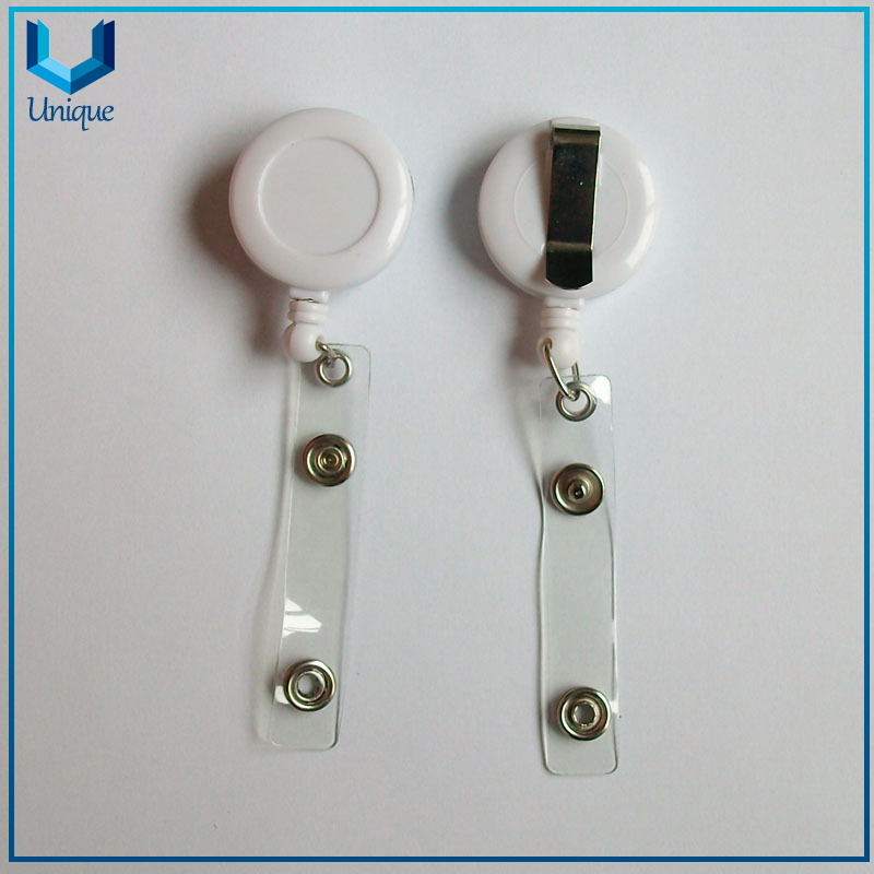 Customize Plastic Badge Reel with Keychain, Custom Printing Logo with Epoxy Badge Reel with Belt and keyring for Corporate Office stationery