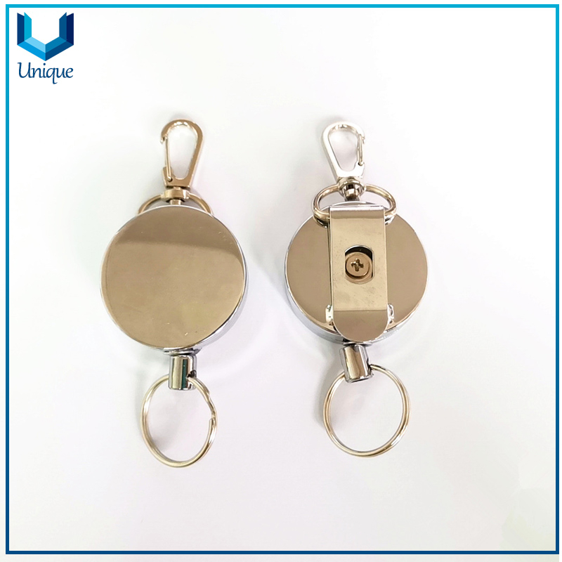High Quality Metal Badge Reel with Keychain, Customize Printing Logo with Epoxy Badge Reel for Office stationery