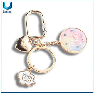 Customize Fashion Metal Keychain, Creative Best Sell Promotional Gifts, Fancy Gold Keychain for Decoration
