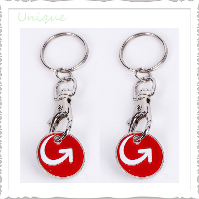 Die Struck Iron Soft Enamel Trolley Token Coin Keychain, Metal Token Coin for Trolley Cart as Best Promotional gifts