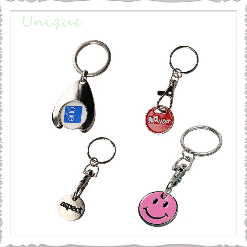 Customized Die Struck Iron Stamp Token Trolley Coin,Soft Enamel Round Shape Trolley Token Coin Keychain