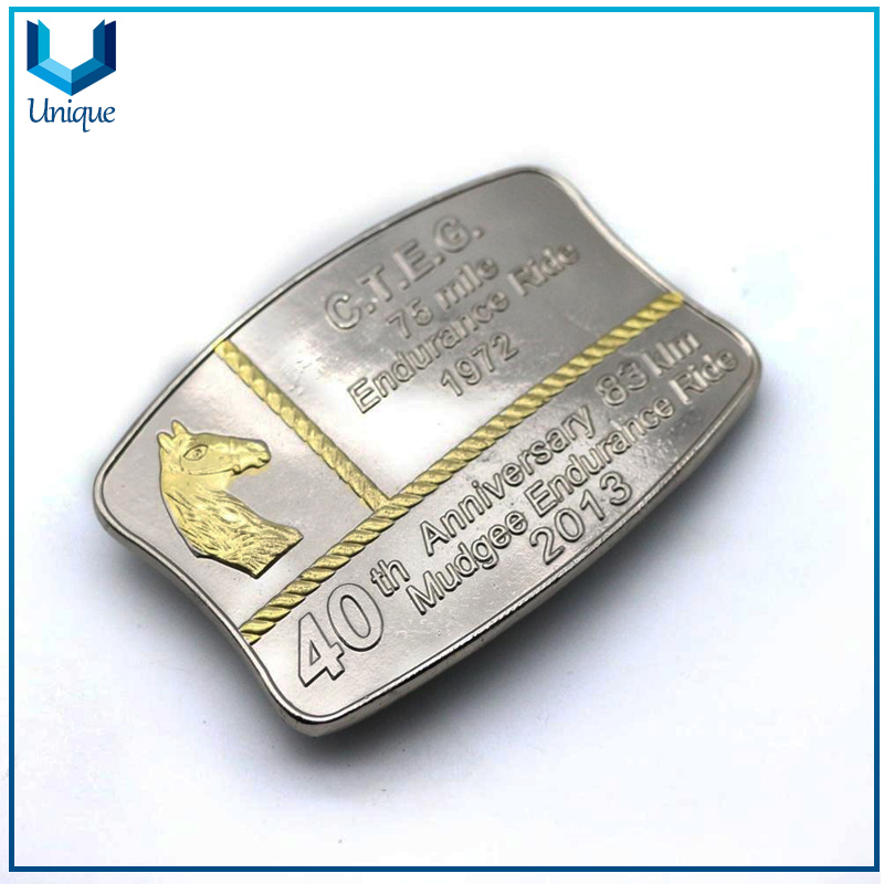 Riding Competition Souvenir Award Gifts, Customize Metal Buckle in Two Tone, Cheap Belt Buckle for Promotional Gifts