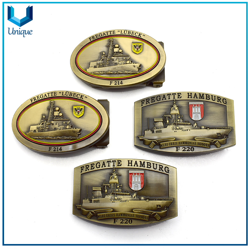 OEM Customized Engraved Number Germany Navy Military Honor Metal Buckle, Zinc Alloy 3D Wedding Souvenir Gift Belt Buckles