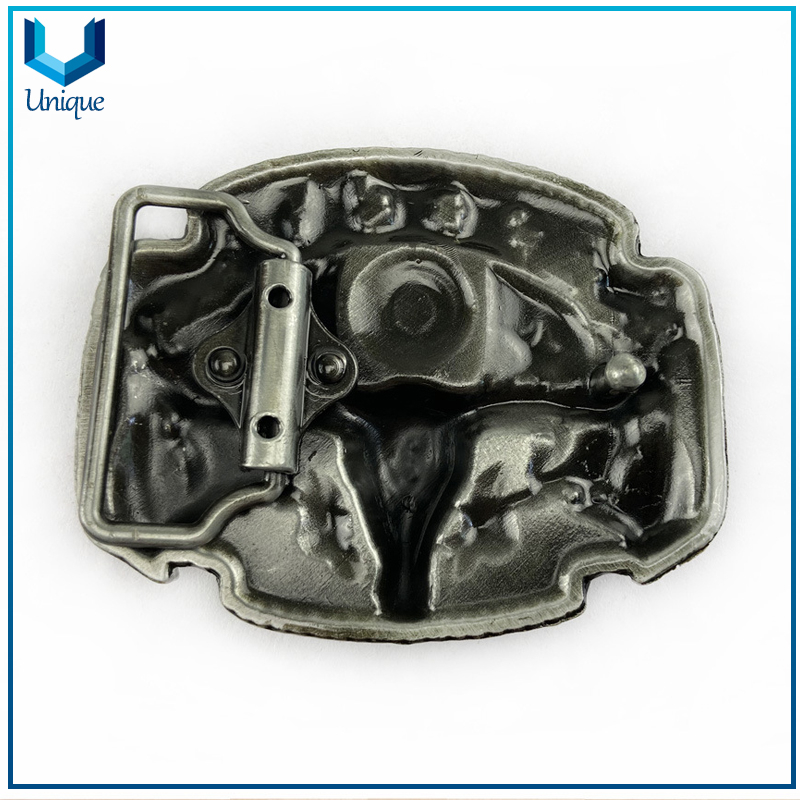 OEM Zinc Alloy Custom 3D Logo Belt Buckle,Cow Head 3D Logo Antique plating leather Belt Buckle, Fashion Wedding buckle