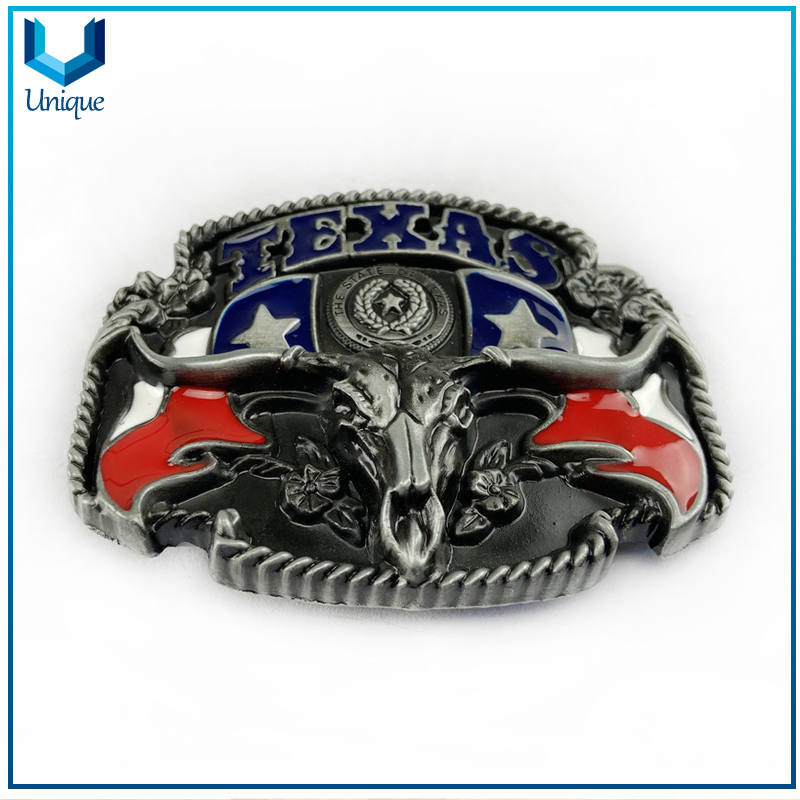 OEM Zinc Alloy Custom 3D Logo Belt Buckle,Cow Head 3D Logo Antique plating leather Belt Buckle, Fashion Wedding buckle
