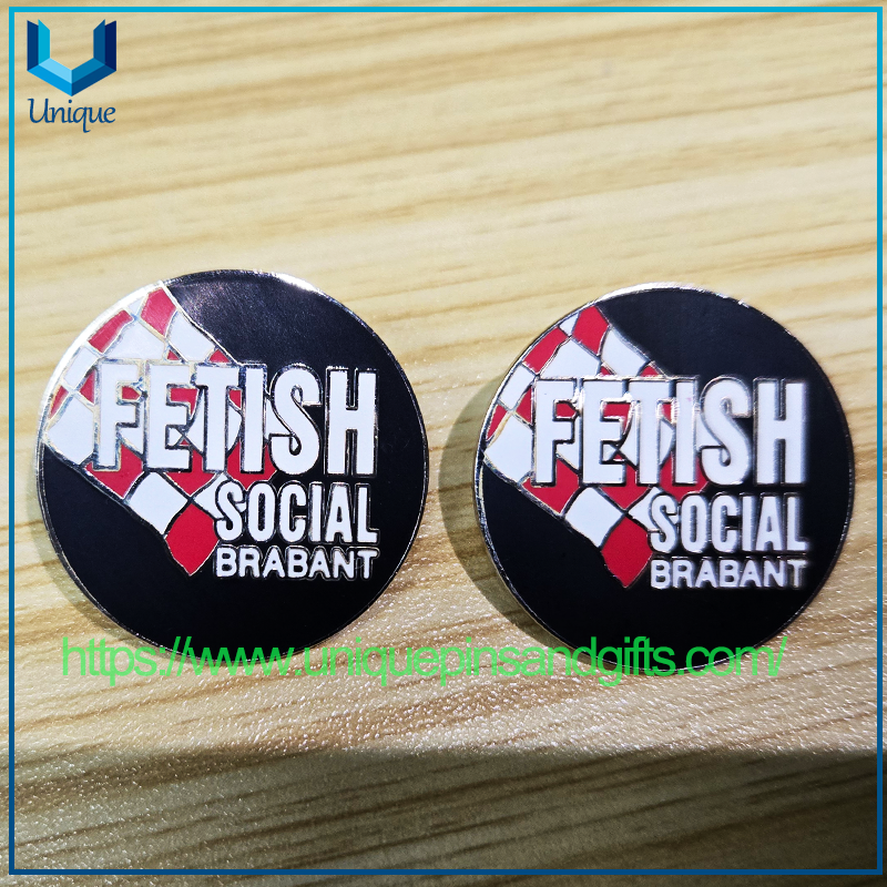 Custom Logo Metal Colorful Enamel Lapel Pin Badge Blue National Flag Pin FETISH SOCIAL BRABANT Pin
