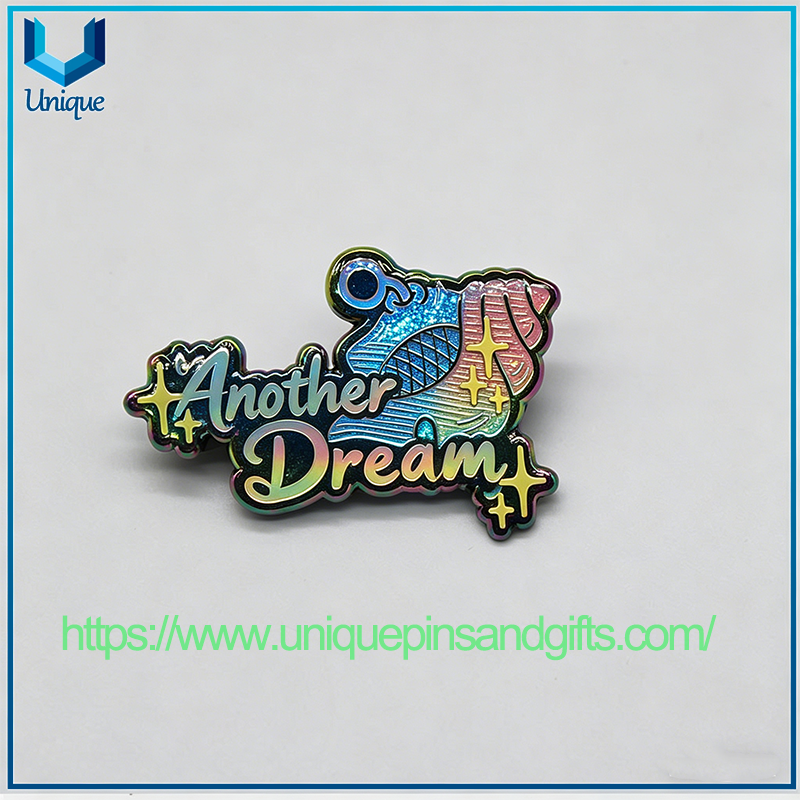High-quality Custom-made Exquisite Metal Badges Brooches Lapel Pin in Unique Shapes with UV-printed Personalized Colorful Logo Text Patterns