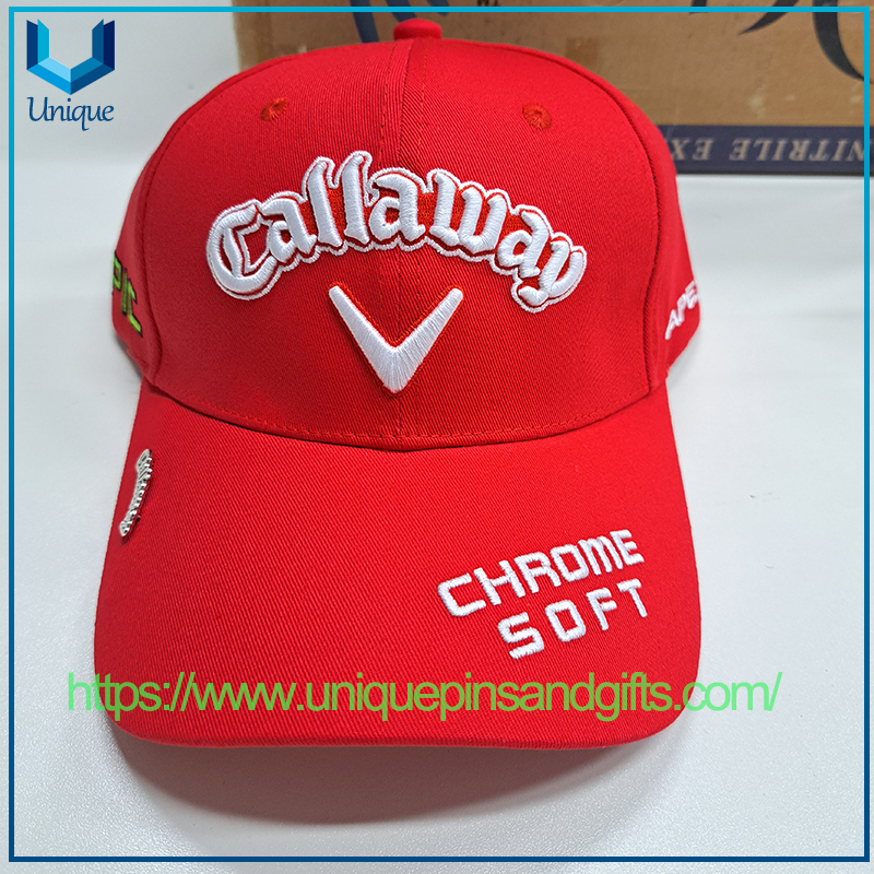 Callaway Golf 3D Embroidery Baseball Cap with Metal Logo Pin
