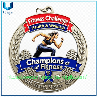 Custom Design Single Side 3D +UV+Enamel Puerto Rico Ven Rose Running Medal