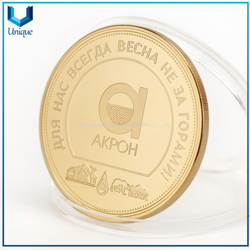 Wholesale Custom Design High Quality Round Shape Gold Challenge Mirror Coin