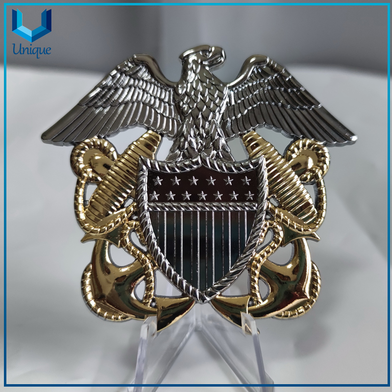 High quality 3D two tone Challenge coin, USA LDO Nickel+Gold Anchor Commemorative Coin For Souvenir Gifts 