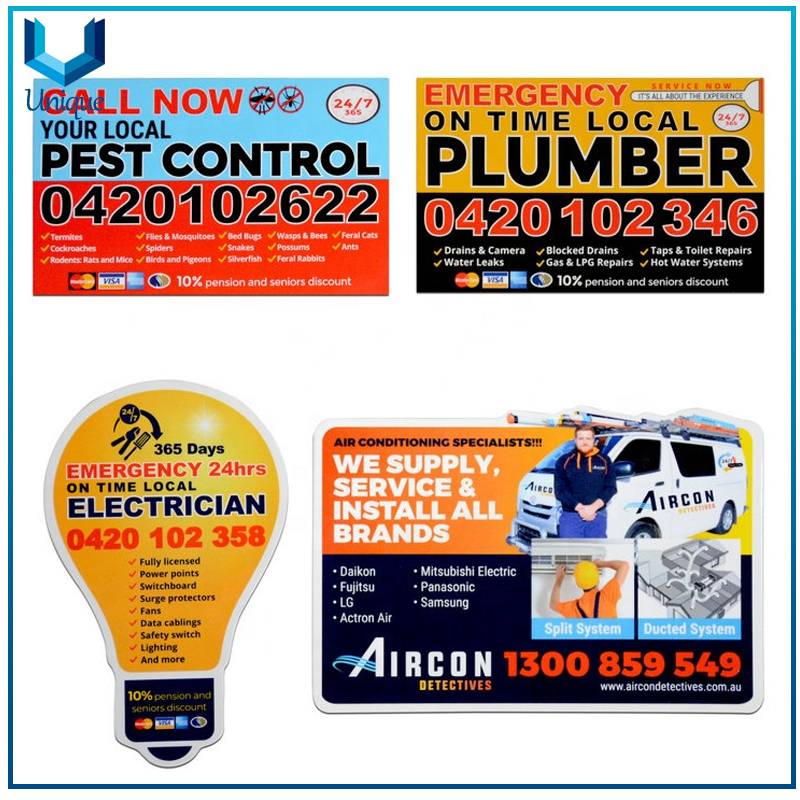 Custom Plumber Magnet Promotional gifts Business Card Paper Fridge Magnet with DL layer