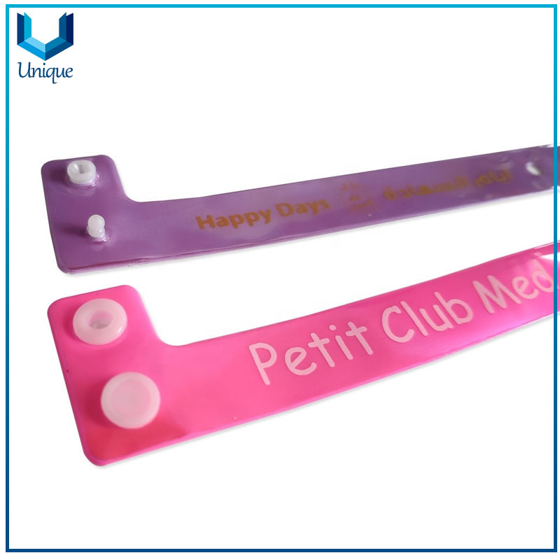 Neon color reflective wristband L shape PVC party wrist band with your own logo