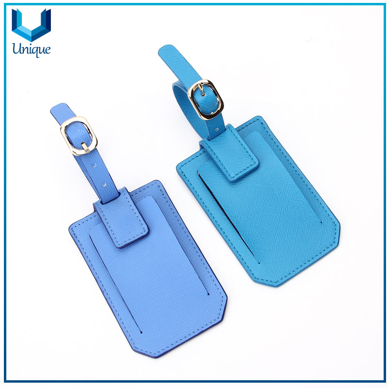 002-01Wholesale Travel Baggage Tags with Privacy Cover Customized Leather Luggage Tag
