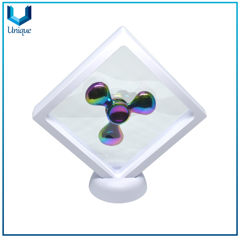 3D Floating Frame Shadow Box military Medallion Wooden Medal Challenge Coin Chip Display Case Stand Holder Magic Suspension Box