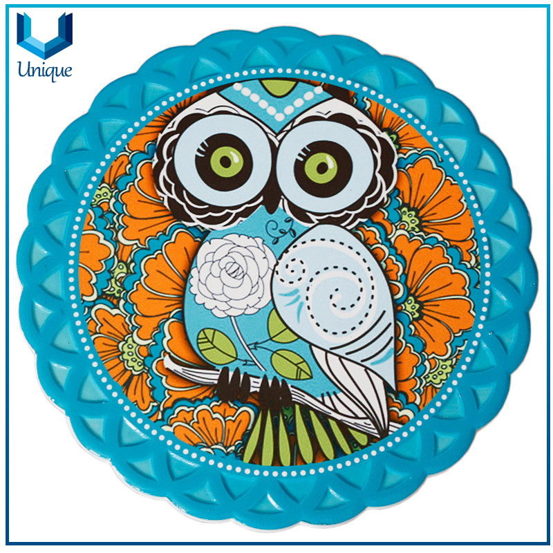 custom owl pattern ceramic trivet hot plate holder mat pads for souvenir gifts005-01