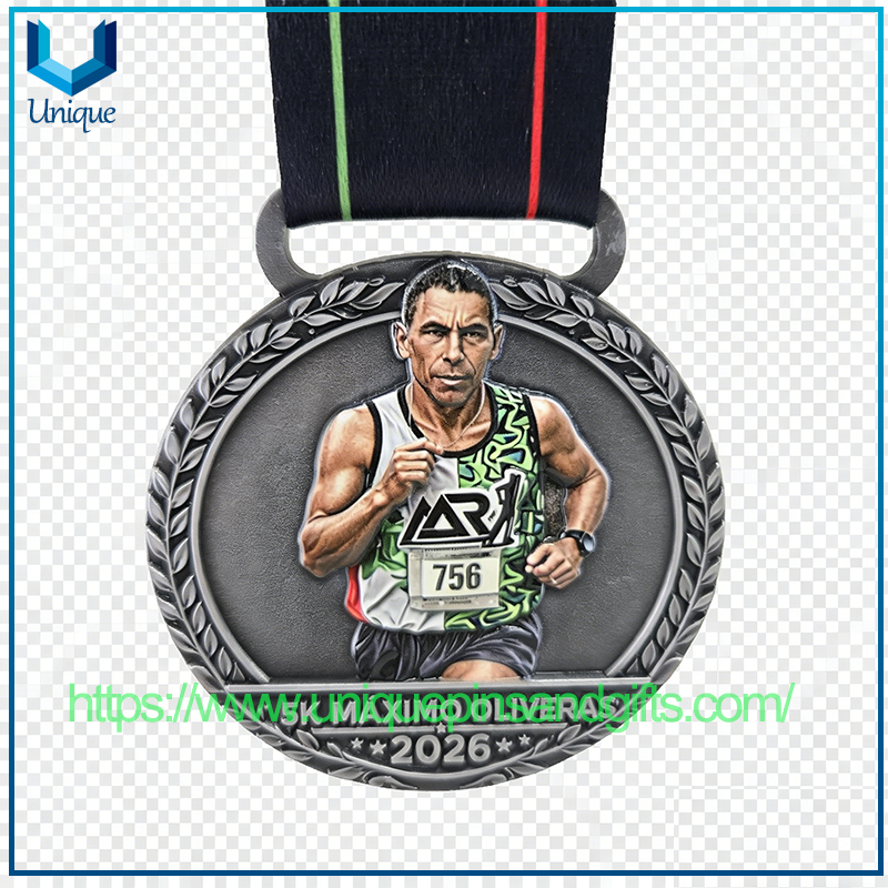 Custom 5K MAXIMO OLIVERAS 2026 Metal Medal Sports Event Medal 5K Running Medal with Ribbon