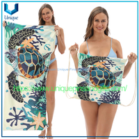 Custom Design Absorbent Quick Drying Beach Towel, Beach Towel Bag, Printed Drawstring Logo Portable Beach Backpack Can Customize Any Pattern