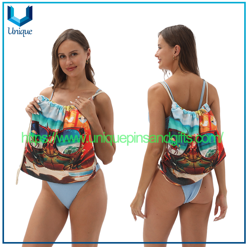 Wholesale Beach Towel All-in-one Backpack Multi-function Backpack Beach Holiday Towel for Promotional Gift