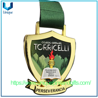 Custom Logo Unique School Sports Events Metal Award Medals with UV Printing And Ribbon