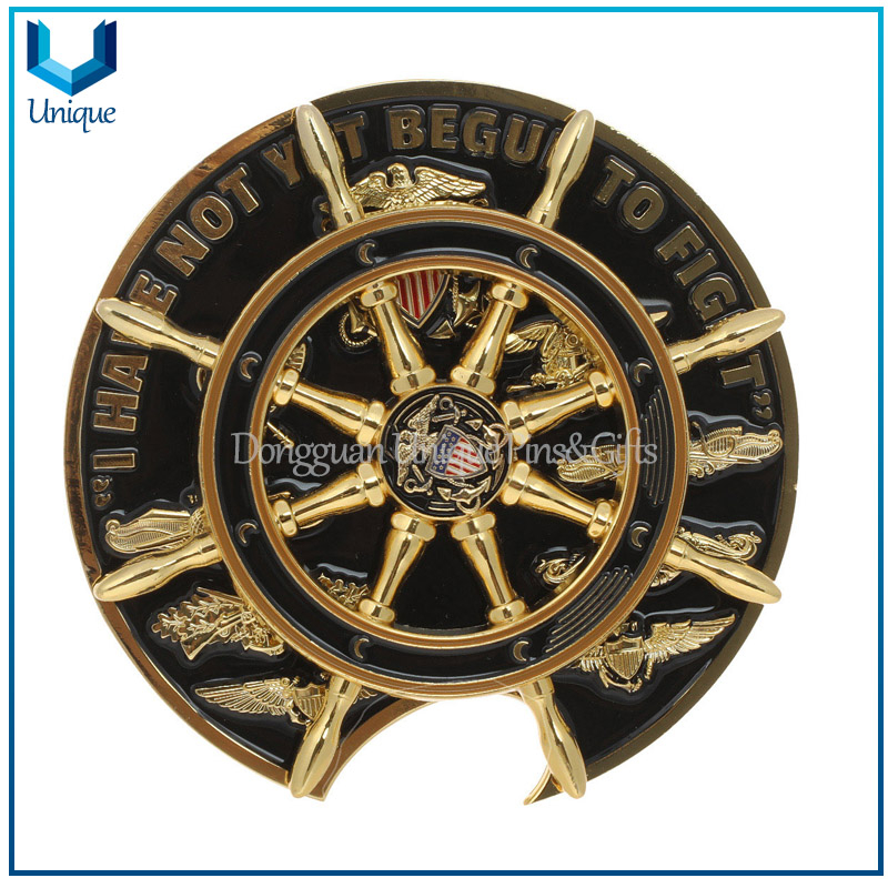 Challenge Coin Supplier Gold Medal Round Gold Mirror Coin