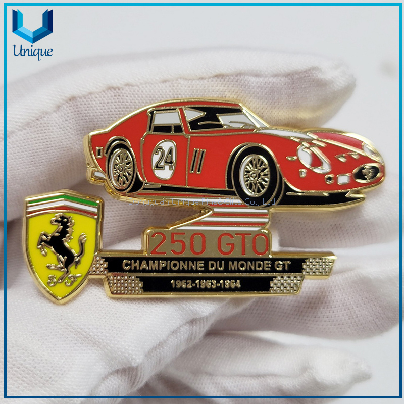 Custom hard enamel racing car lapel pin