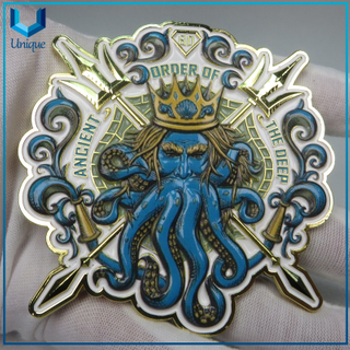 Custom USA Navy Octopus Shape Challenge Coin, Sports Army Police Military Coins